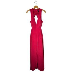 Aidan Mattox Jumpsuit Women 8 Geranium Halter V‎ Neck With Skirt NWT Party